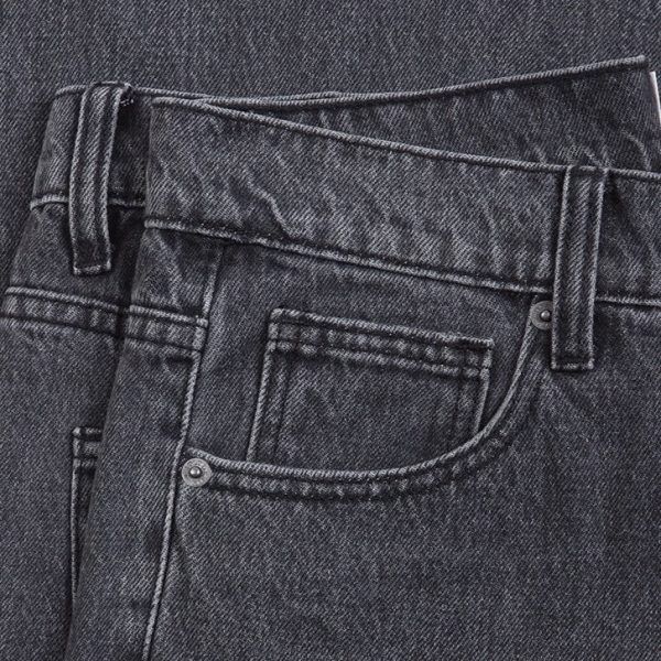 Washed Gray Denim Jeans Hot on Sale