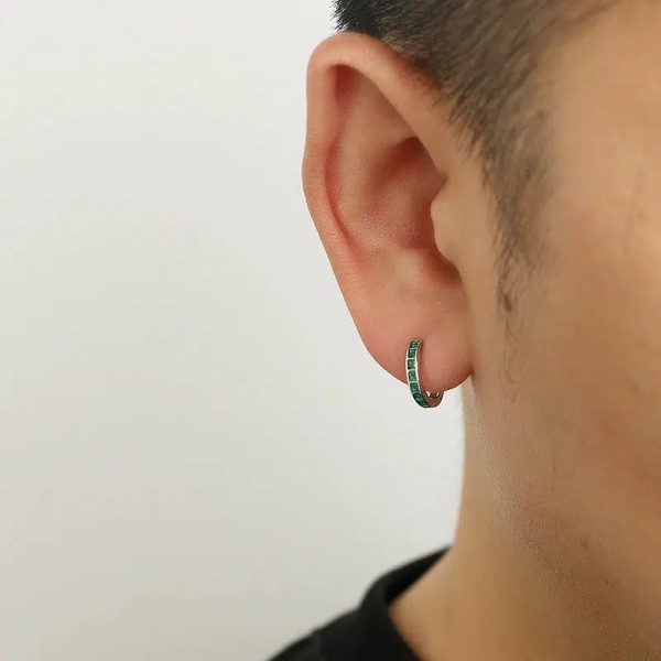 Green Zircon Hoop Earrings Online