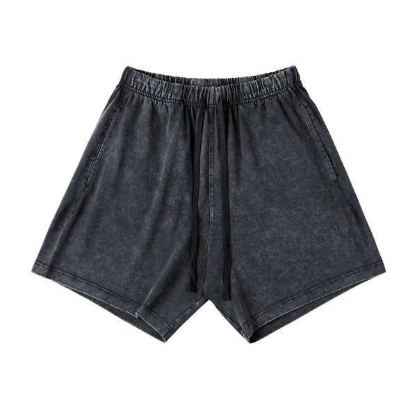 Washed Elastic Waist Shorts Fashion