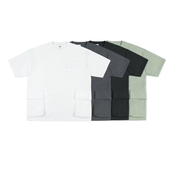 Multiple Pockets Drop Shoulder T-shirt Sale