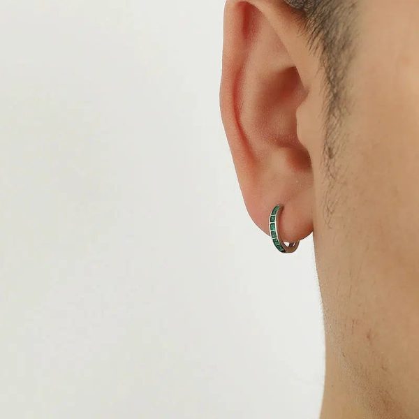 Green Zircon Hoop Earrings Online