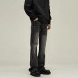 Washed Black Slim Fit Denim Flared Pants Online Hot Sale