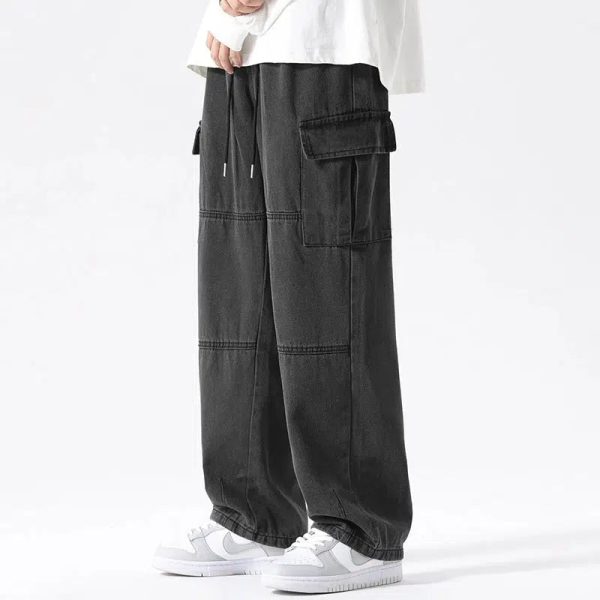 Workwear Wide-leg Cargo Jeans For Sale