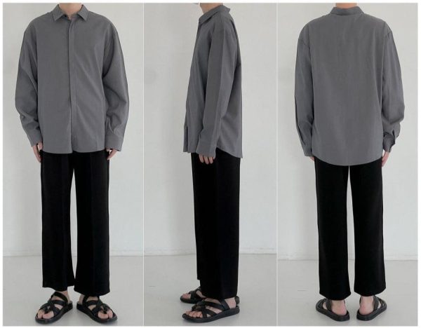 Basic Casual Long-sleeved Shirt For Cheap