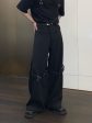 Wide-leg Pants with Knee Belt For Sale