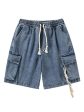 Washed Wide Leg Denim Shorts Fashion