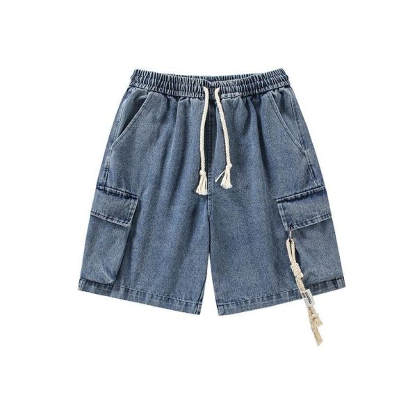 Washed Wide Leg Denim Shorts Fashion