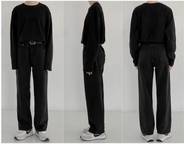 Washed Straight Black Jeans Online now