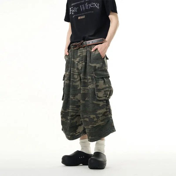 Wide-leg Camouflage Cargo Pants Sale