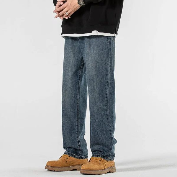 Washed Retro Straight-leg Jeans Online