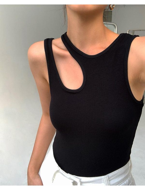 Asymmetric Cutout Tank Top Sale