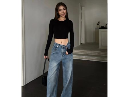 Wide-Leg High-Waisted Denim Jeans Supply