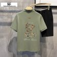 Bear Print Lapel Polo Breathable T-Shirt Online Hot Sale