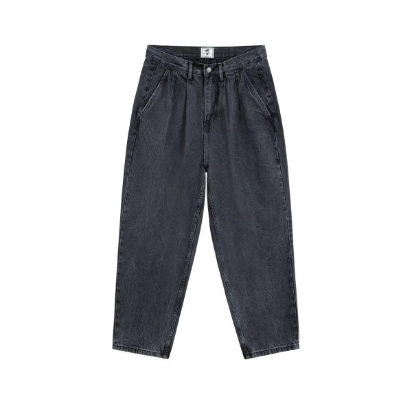 Washed High-Waisted Pleated Jeans Sale