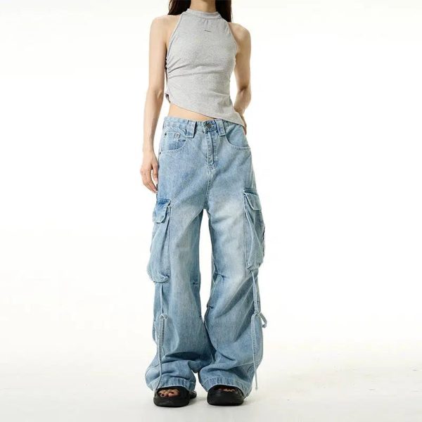 Wide-Leg Cargo Jeans For Discount