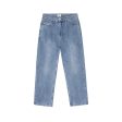 Washed Blue Mid-high Waist Jeans Cheap