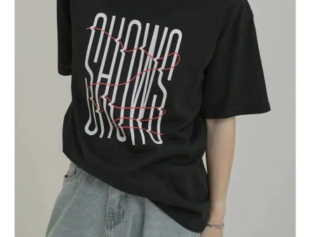 Abstract Print T-shirt Hot on Sale