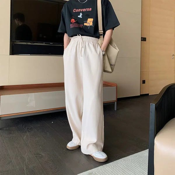 Wide-leg Straight Linen Pants Fashion