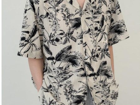 Vintage Short-sleeved Floral Shirt Hot on Sale