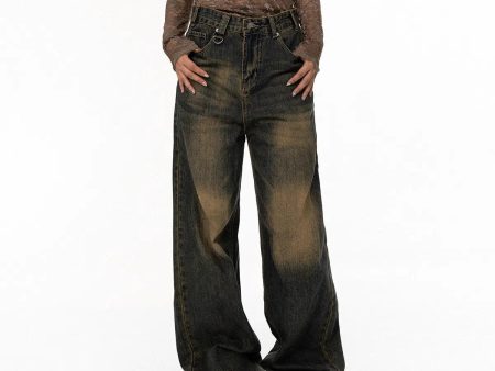 Yellow mud Gradient Wide-leg Jeans on Sale