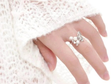 White Butterfly Ring For Discount