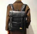 Vintage Leather Backpack with Buckle Straps For Cheap