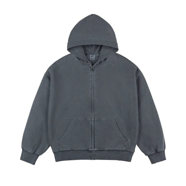 Washed Double-layer Zipper Hoodie For Cheap