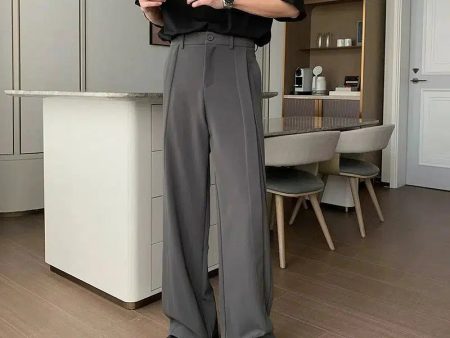 Wide-Leg High-Waisted Drape Pants For Cheap