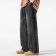 Washed Drawstring Straight Leg Pants Cheap