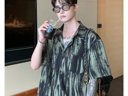 Retro Oversized Ink Splash Shirt Discount