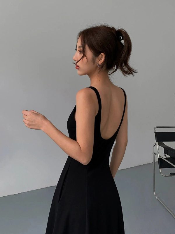 Black Fitted Sleeveless Dress Fashion