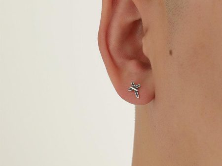 Black Cross Stud Earrings Online Hot Sale