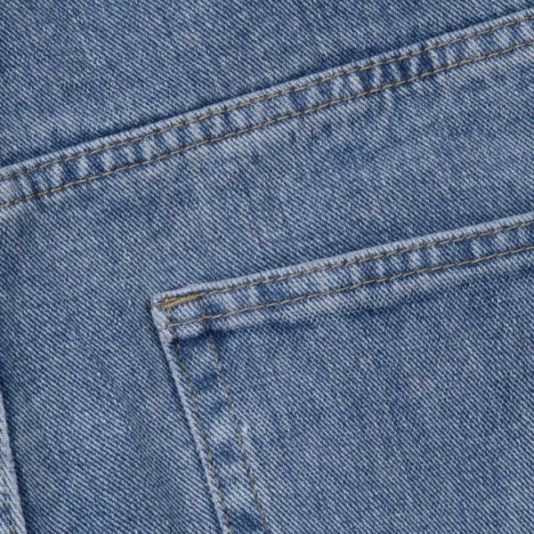 Washed Blue Mid-high Waist Jeans Cheap