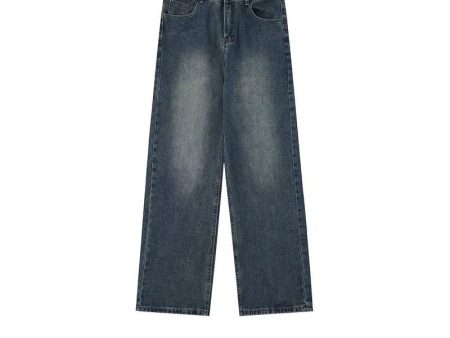 Basic Washed Wide-leg Versatile Jeans For Discount