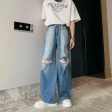 Wide-leg Ripped Jeans Sale