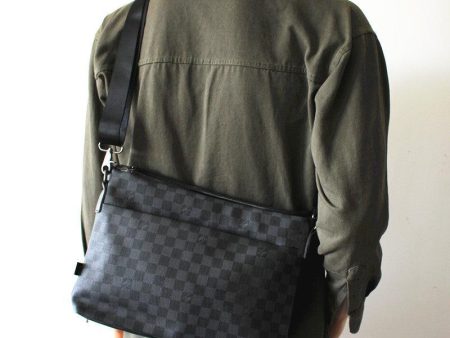 Black Checkered Crossbody Bag For Sale