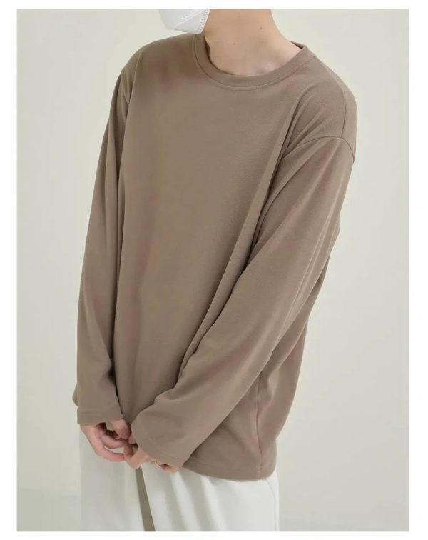 Basic Round Neck Long Sleeve Shirt Hot on Sale