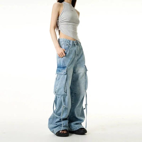 Wide-Leg Cargo Jeans For Discount