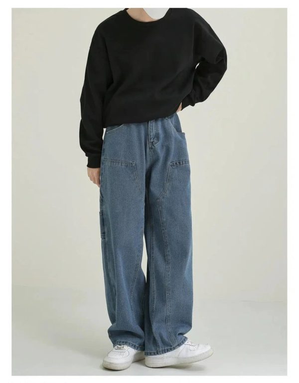 Washed Overalls Straight-leg Jeans Online