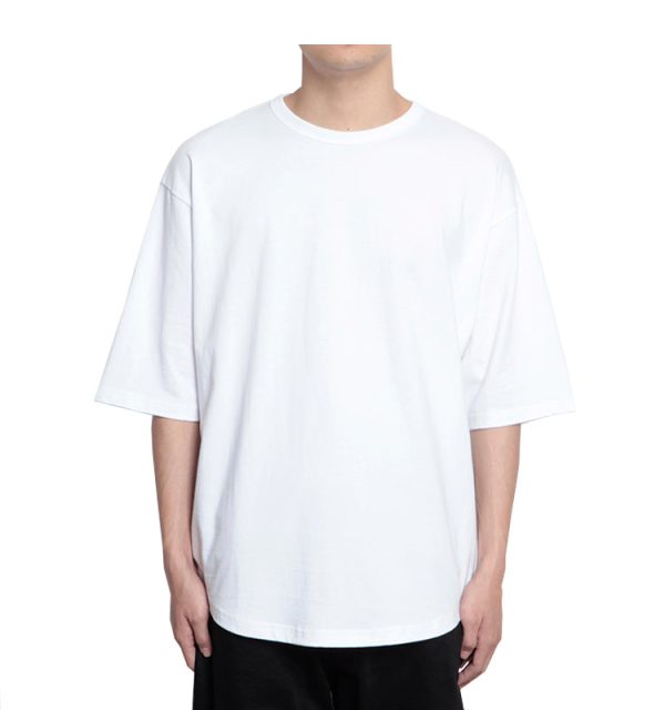 Basic Washed Curved Loose T-shirt Sale