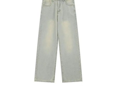 Washed Wide-leg Straight-leg Jeans Hot on Sale