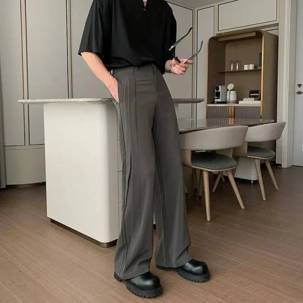 Wide-Leg High-Waisted Drape Pants For Cheap