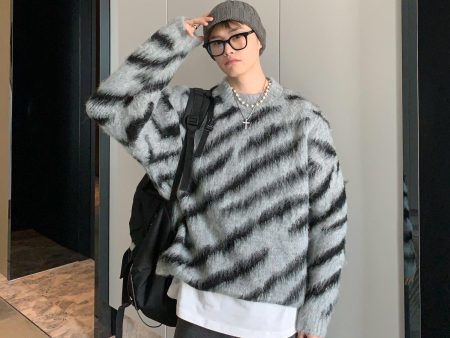 Crew Neck Zebra Sweater Online