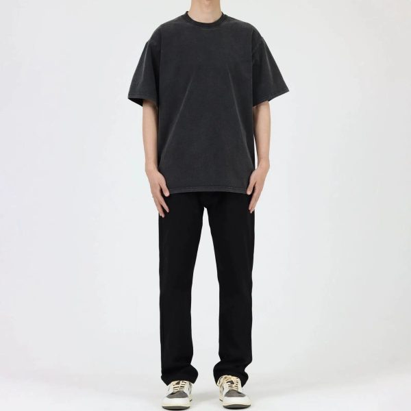 Washed Round Neck Short Sleeve T-shirt Supply