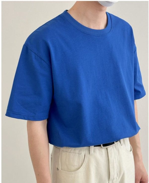 Basic Short-sleeved Round Neck T-shirt Online Sale