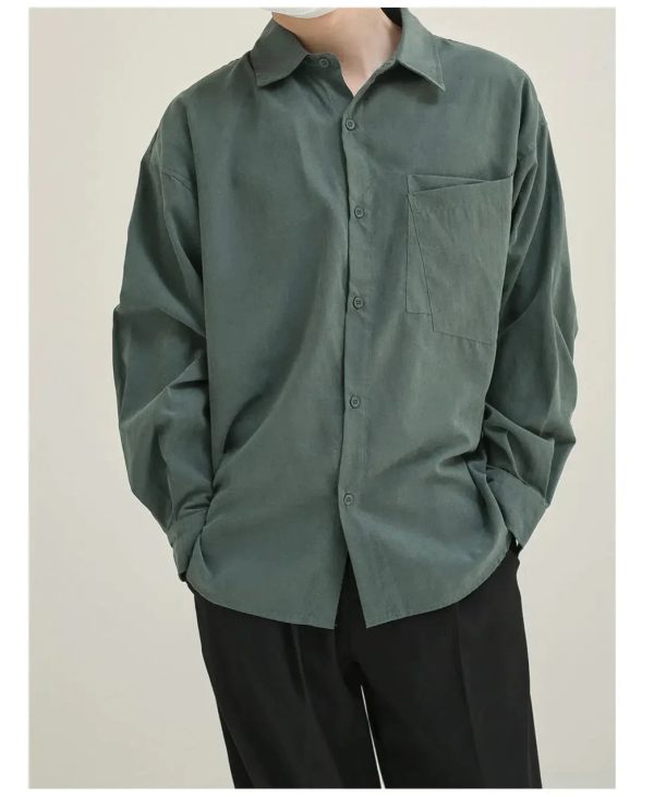 Basic Solid Color Long Sleeve Shirt Sale