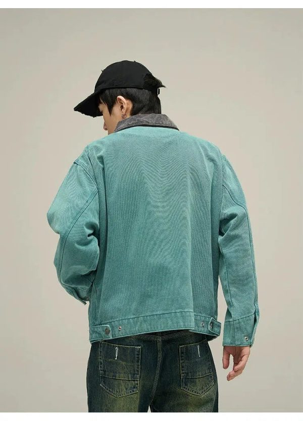 Workwear Lapel Denim Jacket Online