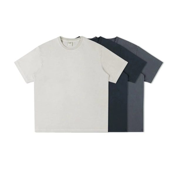 Basic Washed Cotton Drop Shoulder T-shirt Cheap