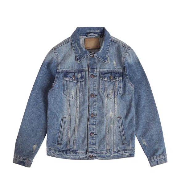 Washed Slim Fit Denim Jacket on Sale