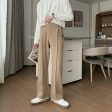 Anti-Wrinkle Elastic Waist Wide-Leg Suit Pants Online now